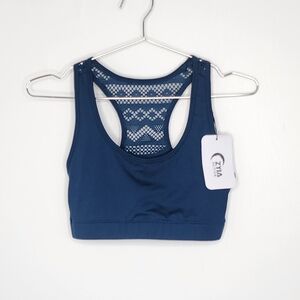 ZYIA Navy Sports Bra with Mesh Detail